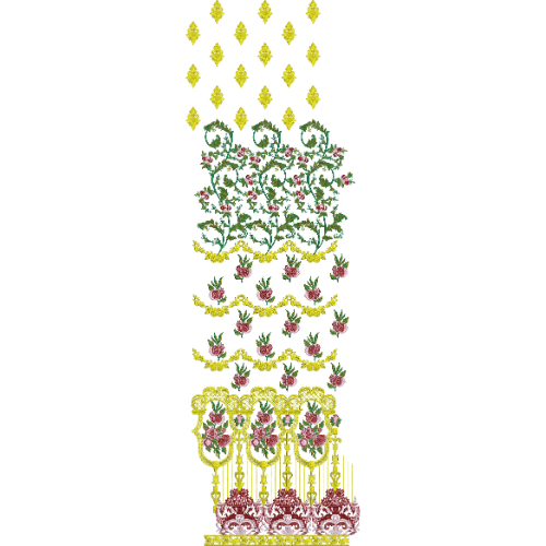 Simple Border Daman Embroidery Design