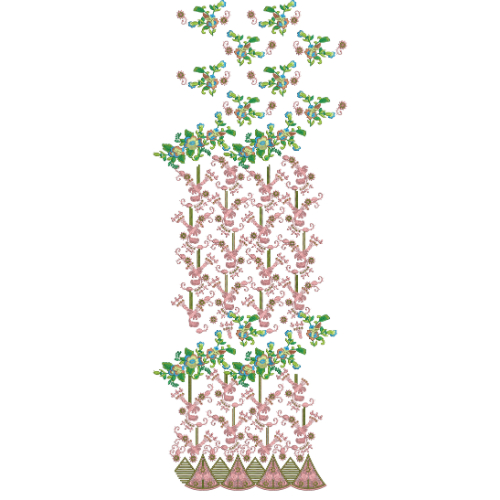 Flower Border Daman Embroidery Design