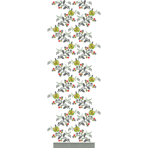 Flower Border Daman Embroidery Design