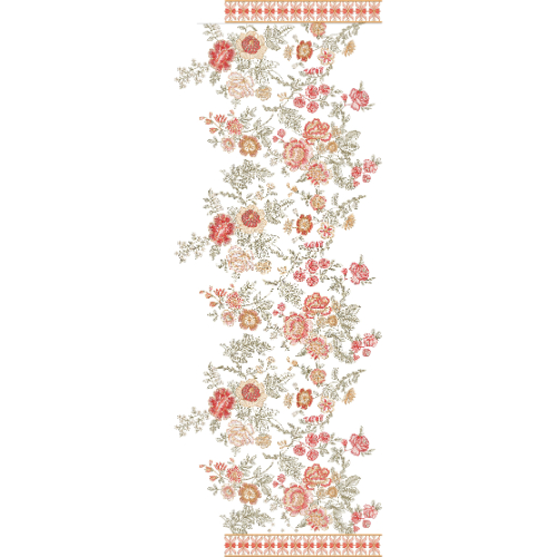 Flower Dupatta Scarf Embroidery Design