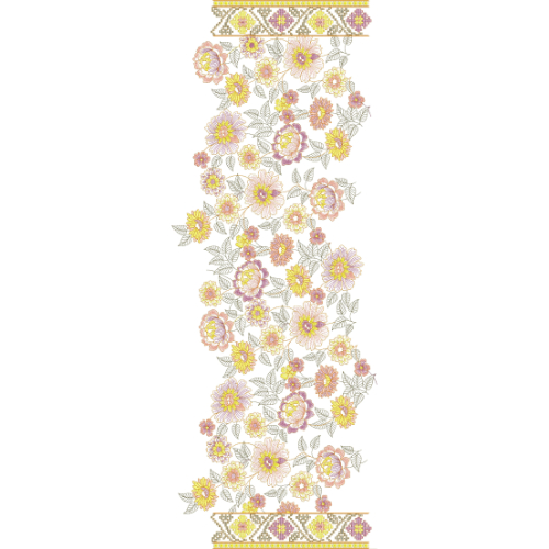 Flower Dupatta Scarf Embroidery Design
