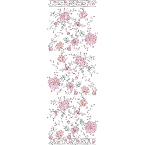 Flower Dupatta Scarf Embroidery Design