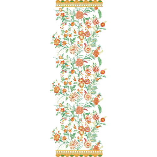 Delicate Dupatta Scarf Embroidery Design
