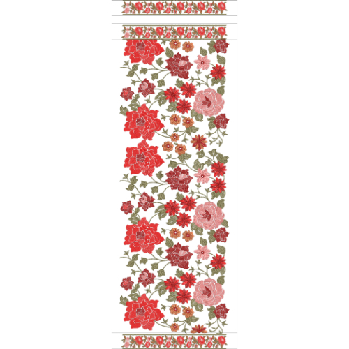 Flower Dupatta Scarf Embroidery Design