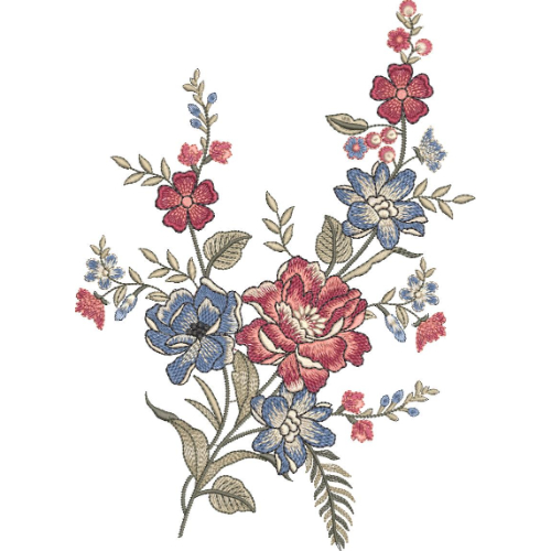 Motive Flower Embroidery Design
