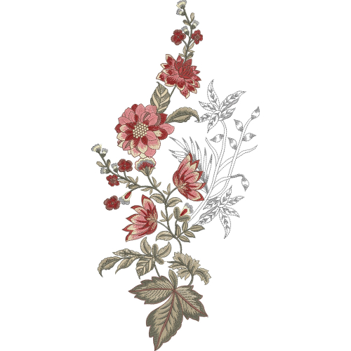 Motive Flower Embroidery Design