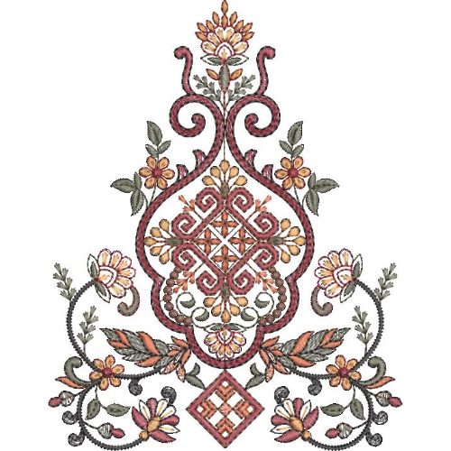 Flower Kurta Embroidery Design