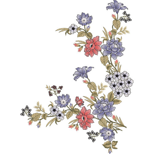 Flower Kurta Embroidery Design