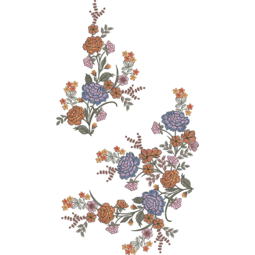 Motive Flower Embroidery Design