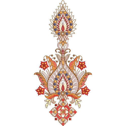 Motive Flower Embroidery Design