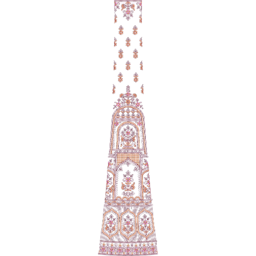 Simple Bridal Kali Frock Embroidery Design