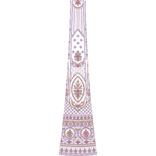 Simple Bridal Kali Frock Embroidery Design