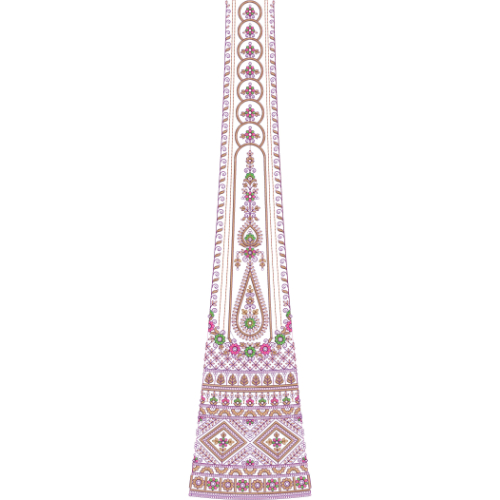 Bridal Kali Frock Embroidery Design