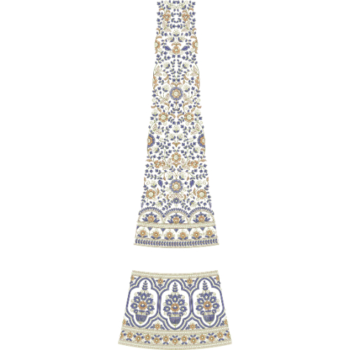 Bridal Kali Frock Embroidery Design