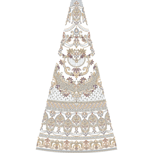 Simple Bridal Kali Frock Embroidery Design