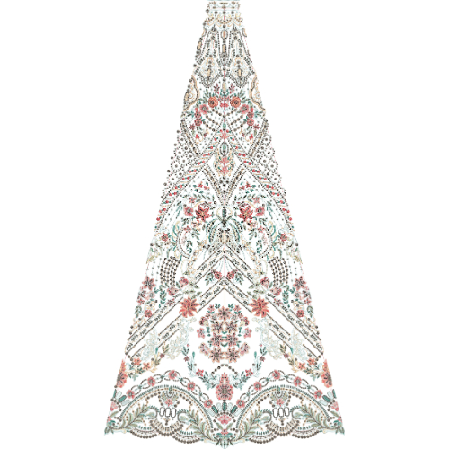 Unique Bridal Kali Frock Embroidery Design