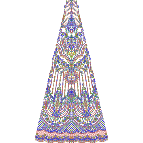 Simple Bridal Kali Frock Embroidery Design