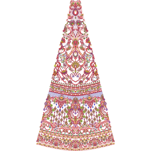 Unique Bridal Kali Frock Embroidery Design