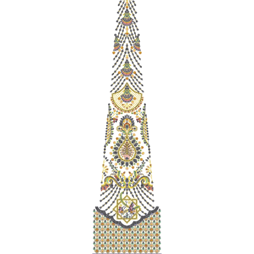 Simple Bridal Kali Frock Embroidery Design