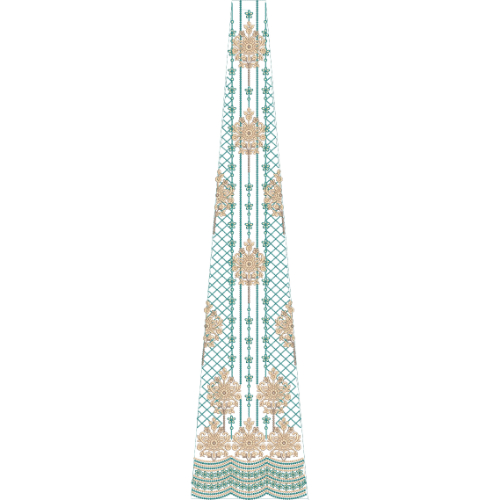 Flower Bridal Kali Frock Embroidery Design