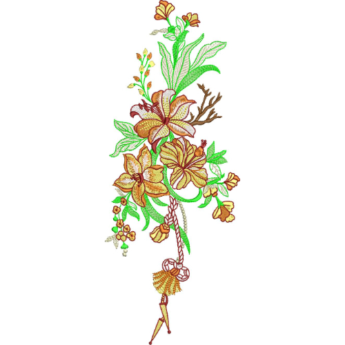 Motive Flower Embroidery Design