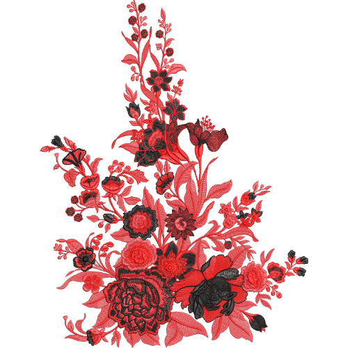 Motive Flower Embroidery Design