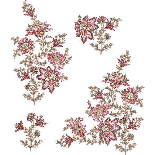 Flower Kurta Embroidery Design