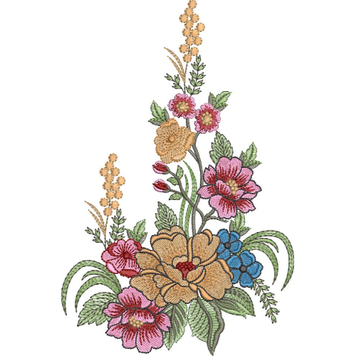 Motive Flower Embroidery Design