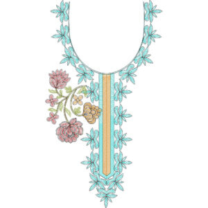 Chain Stitch Flower Embroidery Design