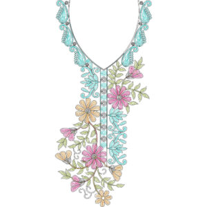 Chain Stitch Flower Embroidery Design