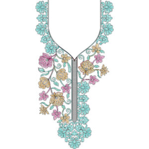 Chain Stitch Flower Embroidery Design