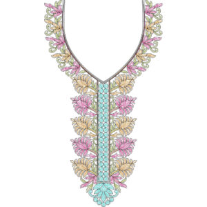 Chain Stitch Flower Embroidery Design