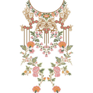 Neck Flower Embroidery Design