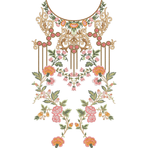 Neck Flower Embroidery Design