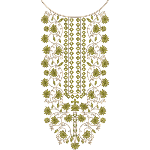 Neck Flower Embroidery Design