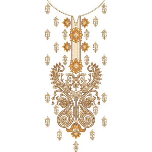 Neck Flower Embroidery Design