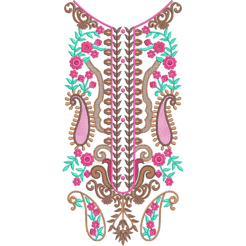 Neck Flower Embroidery Design