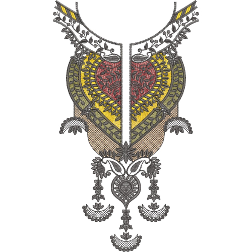 Unique Neck Embroidery Design