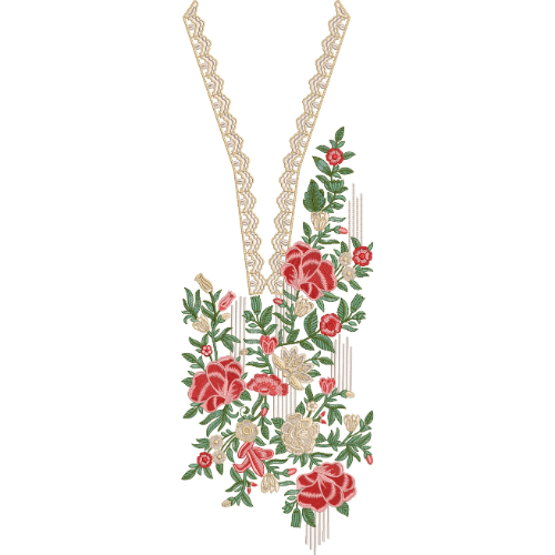 Unique Neck Embroidery Design