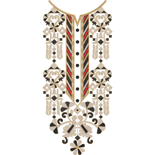 Neck Flower Embroidery Design