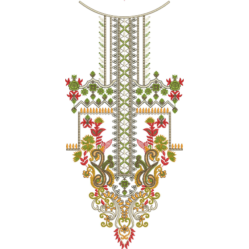 Neck Flower Embroidery Design