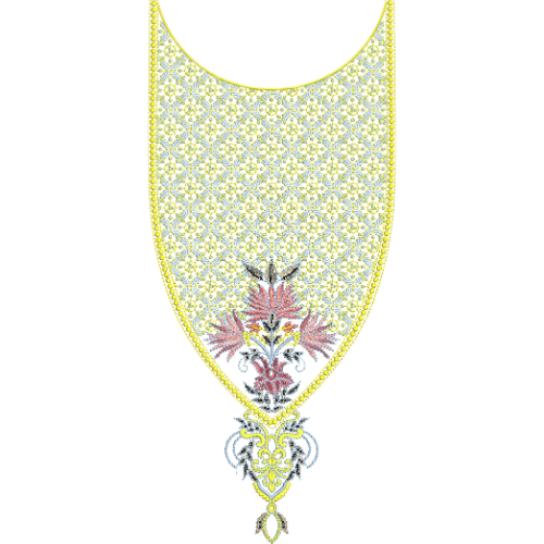 Neck Flower Embroidery Design