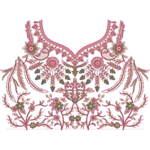 Neck Flower Embroidery Design