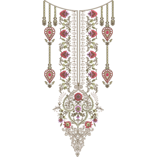 Unique Neck Embroidery Design