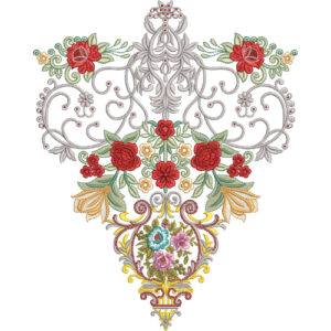 Neck Flower Embroidery Design