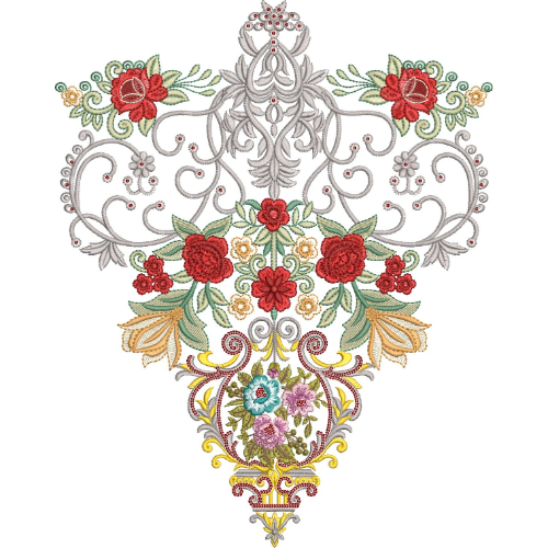 Neck Flower Embroidery Design