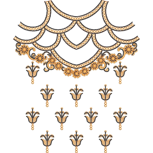 Unique Neck Embroidery Design