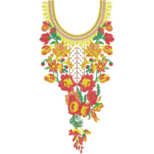 Neck Flower Embroidery Design