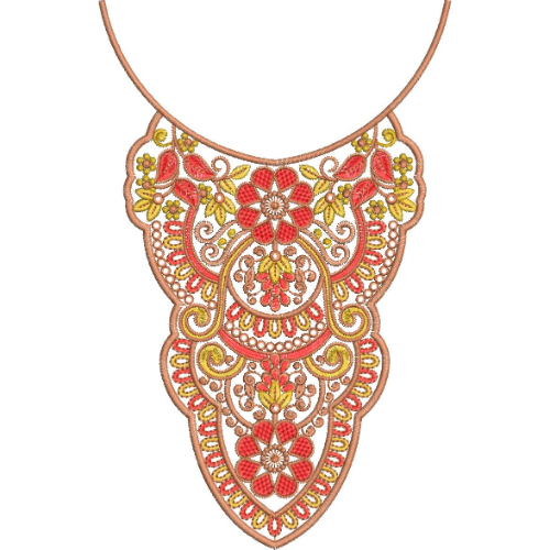 Neck Flower Embroidery Design