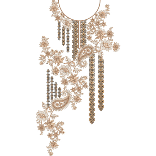 Neck Flower Embroidery Design